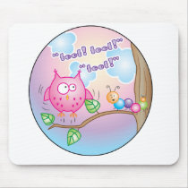 Fly little owl! / Vol petit hiboux! mousepads