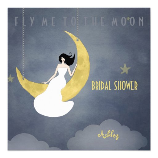 Fly Me to The Moon 2 Bridal Shower Personalized Invitation