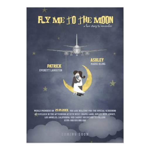 Fly Me to The Moon 2 - Movie Poster -  Wedding Announcement