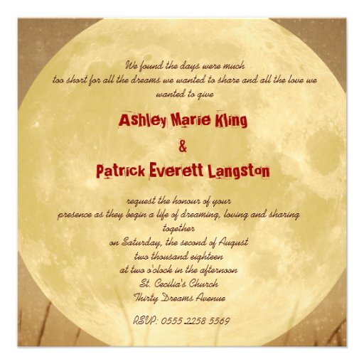 Fly Me to the Moon Wedding Invitation