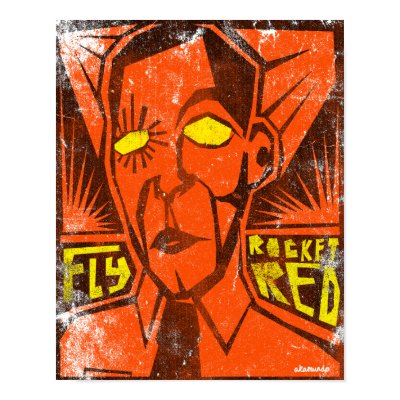 FLY ROCKET RED POSTER by akamundo