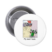 Fly Swat Team Funny Police Gifts & Collectibles Pinback Buttons