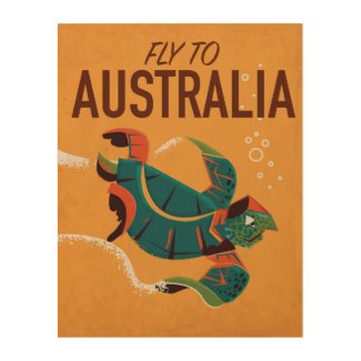 Fly to Australia Vintage travel poster