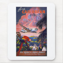 Fly To Caribbean Vintage Mousepad