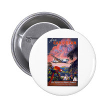 Fly To Caribbean Vintage Pinback Buttons