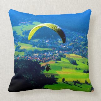 fly to freedom paragliding sport mountains wind throw pillows