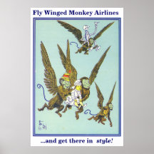 Fly Winged Monkey Airlines Print