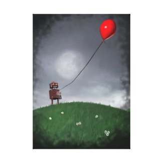 Fly Your Little Red Balloon Stretched Canvas Print