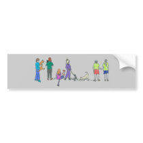 Flyball Crowd Color bumper stickers