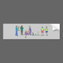 Flyball Crowd Color bumper stickers