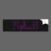 Flyball Crowd Pink bumper stickers