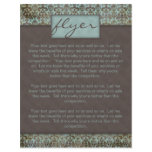 Flyer Damask Turquoise Blue Brown 5