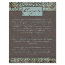 Flyer Damask Turquoise Blue Brown 5