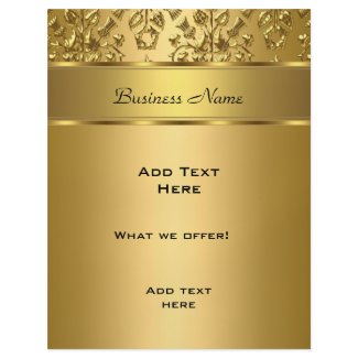 Flyer Elegant Classy Gold Damask Embossed Image