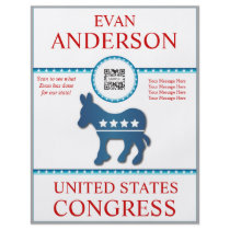 Flyer Template Democrat Donkey