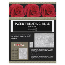 Flyers leaflets templates - customizable red roses