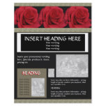 Flyers leaflets templates - customizable red roses