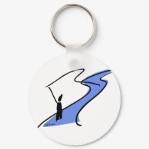 FlyFishing in the stream. keychains