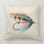FlyFishing Lure Art Salmon Fly Lure Throw Pillow