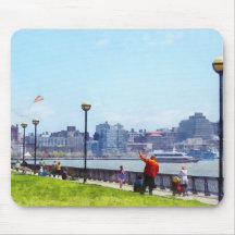 Flying a Kite at Pier A Park Hoboken NJ Mouse Pad