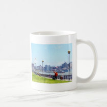 Flying a Kite at Pier A Park Hoboken NJ mugs