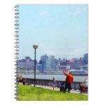 Flying A Kite At Pier A Park Hoboken NJ Spiral Note Books