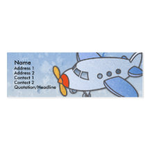 Flying Airplane Skinny Profile Cards Business Card Template