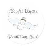 Flying Baby Angel Baptism Invitation Stickers