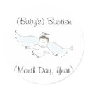 Flying Baby Angel Baptism Invitation stickers