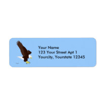 Flying Bald Eagle Return Address Label