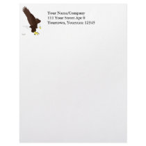 Flying Bald Eagle Personalized Letterhead