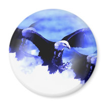 Flying Bald Eagle Fridge Magnets