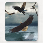 Flying Bald Eagles & Storm Wildlife Art Mousepad