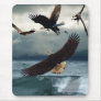 Flying Bald Eagles & Storm Wildlife Art Mousepad