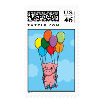 Flying Balloon Pig Postage