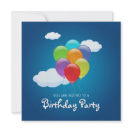 Flying Balloons Birthday Party invitation invitation