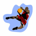 Flying basketball player