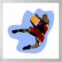 Flying basketball player