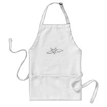 Flying Bat - fun original ink drawing sketch art aprons