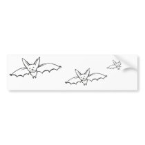 Flying Bat - fun original ink drawing sketch art bumper stickers