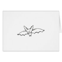 Flying Bat - fun original ink drawing sketch art cards