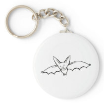 Flying Bat - fun original ink drawing sketch art keychains