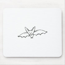 Flying Bat - fun original ink drawing sketch art mousepads