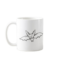 Flying Bat - fun original ink drawing sketch art mugs