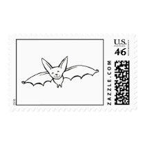 Flying Bat - fun original ink drawing sketch art stamps