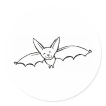 Flying Bat - fun original ink drawing sketch art stickers