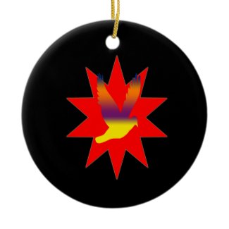 Flying Bird on Red Star Ornament ornament
