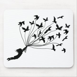 Flying Birds on Strings Mouse Pad mousepad