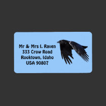 Flying Black Raven Photo Labels 6 labels
