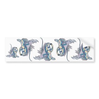 Flying blue dragon cut out stickers bumpersticker